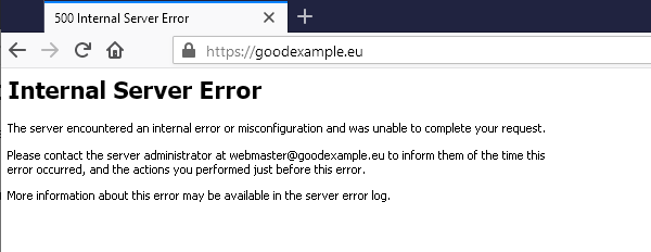 Internal Server Error (greška 500)
