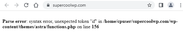 Parse/Syntax error